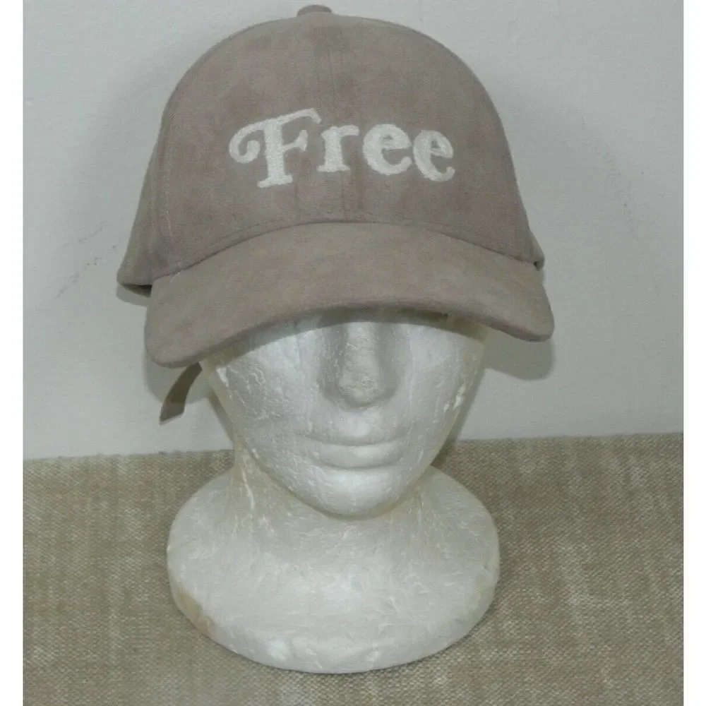 Wilfred Free Baseball‎ Cap One Size Unisex Beige Faux Suede Free Adjustable